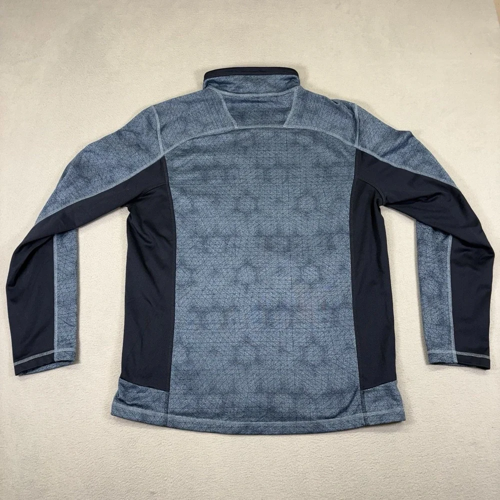 The North Face NF0A37JU Mens Large Blue Gray Textured Fleece Full Zip Jacket